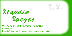 klaudia uveges business card